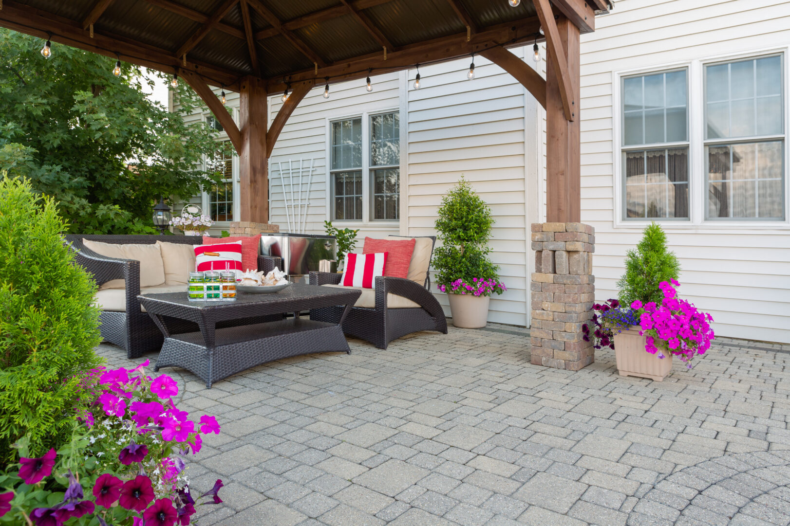Pavers on an outside patio