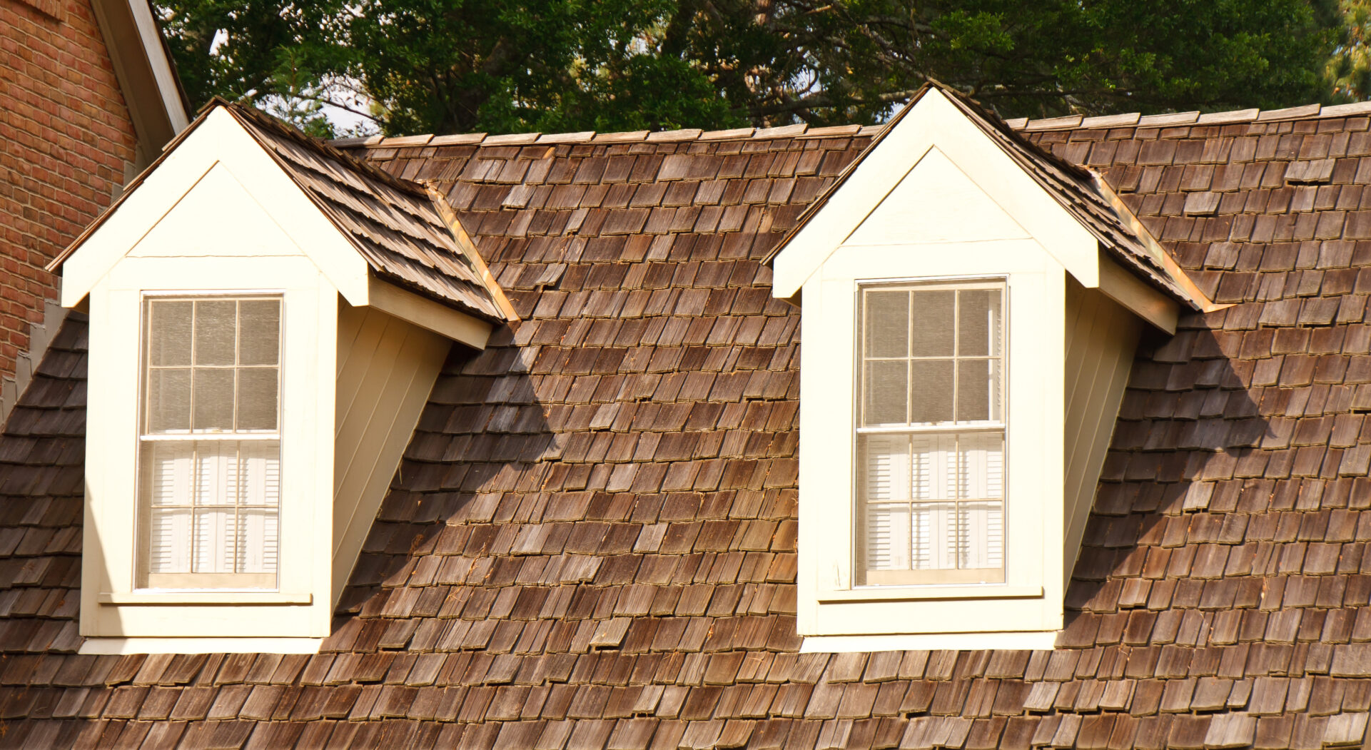 wood shingles on a new roof