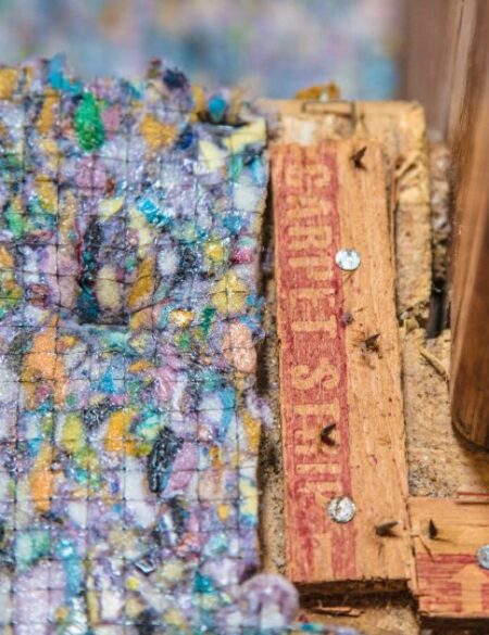 close-up of carpet strips