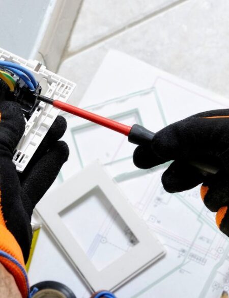 man doing electrical work