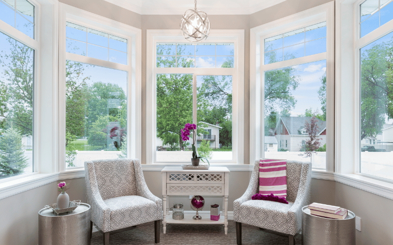 Bow window creating a cozy nook in a home