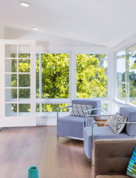 bright open sunroom in a home
