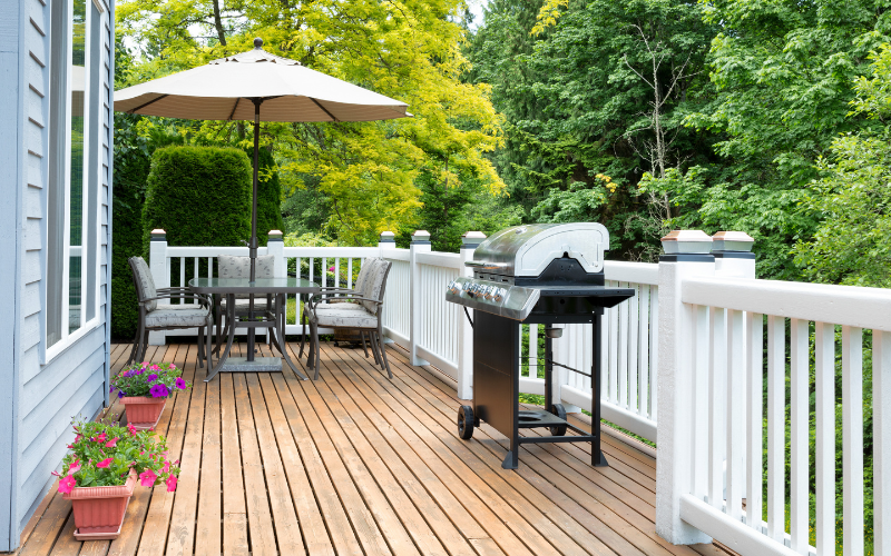 Photo of a wooden deck